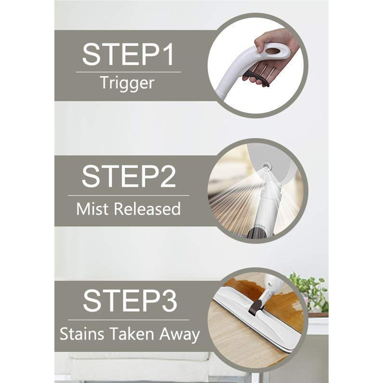 Spray mop with microfiber cleaning pad Spray mop with microfiber cleaning pad